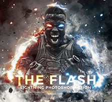 极品PS动作－闪光战士(含高清视频教程)：The Flash - Lightning Ps Action